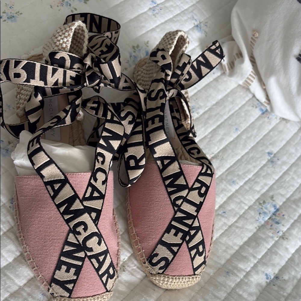 Stella McCartney Pink Espadrilles with Logo Straps
